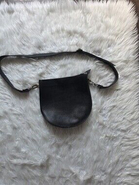 Madewell Black Leather Crossbody Saddle Bag
